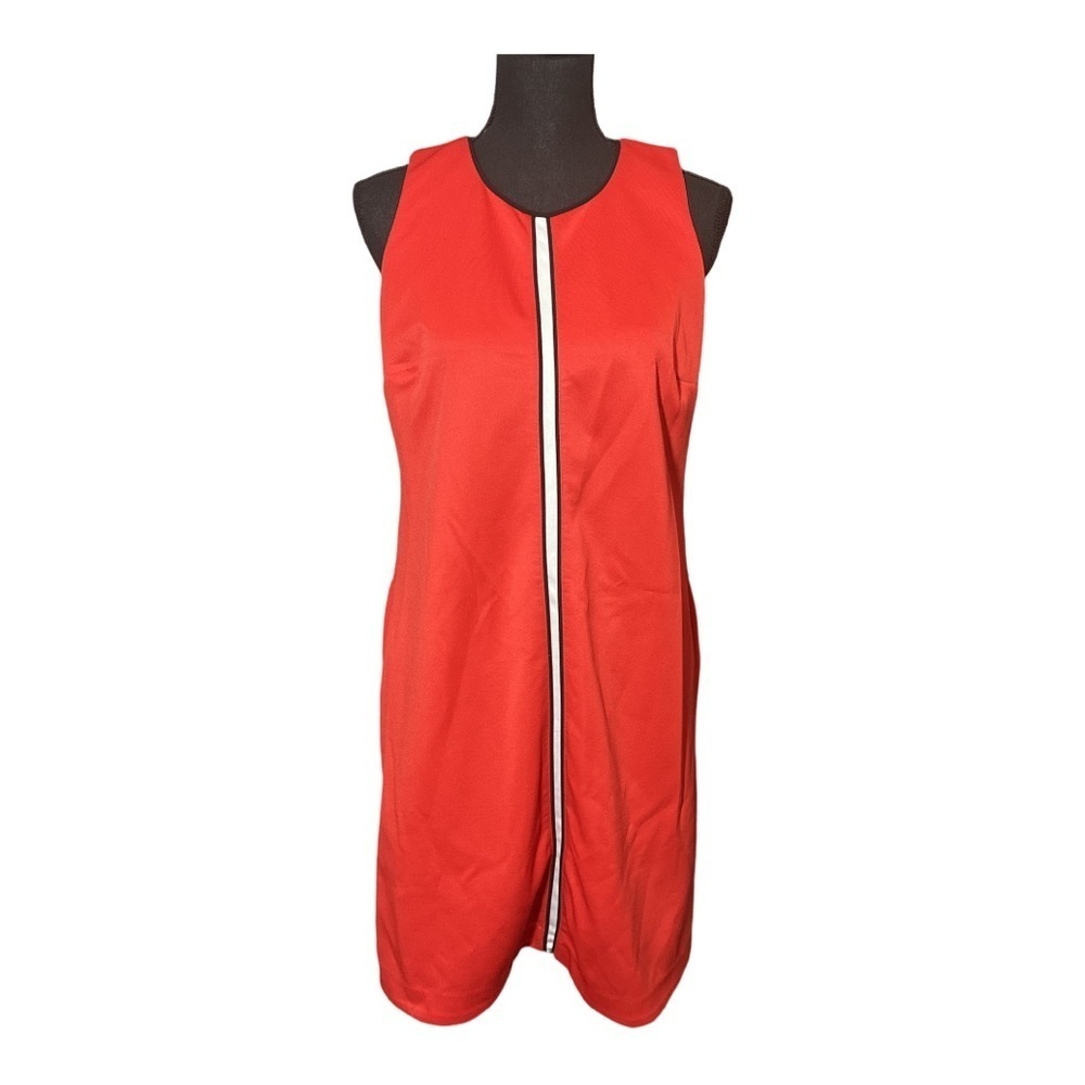 New York & Company Stretch Red/Orange Sleeveless Dress Size Small